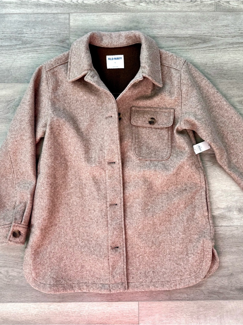 Old Navy Women's Light Brown Wool-Blend Shacket